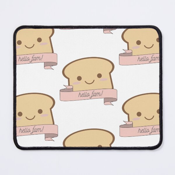 Item preview, cute bread "hello fam!" designed and sold by printnovali.