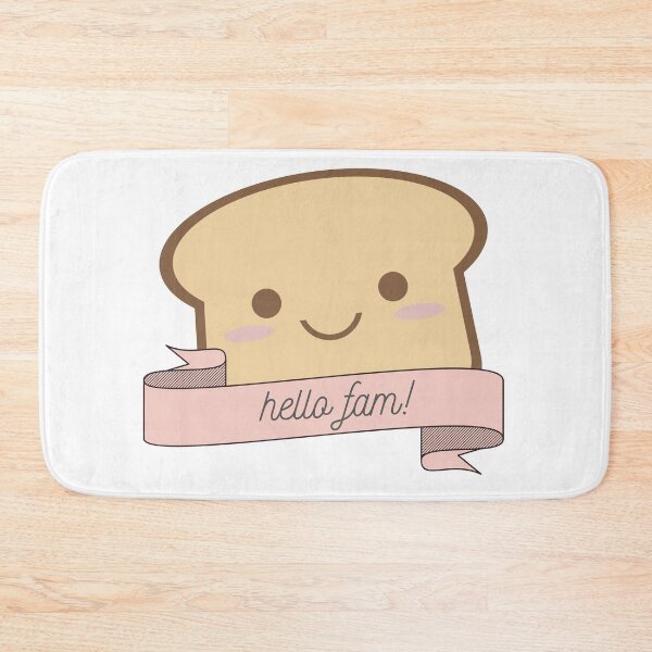 Item preview, cute bread "hello fam!" designed and sold by printnovali.