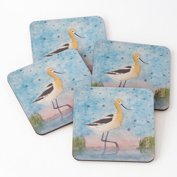 Item preview, American Avocet at Twilight Watercolor designed and sold by TurnipWilson.