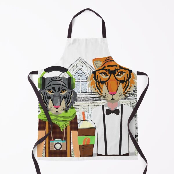 Item preview, Hipster Tiger American Gothic designed and sold by Container of Dreams.