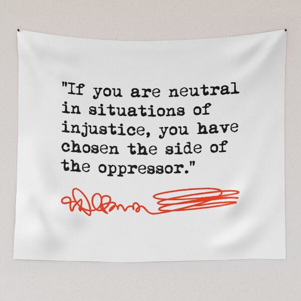 Item preview, Desmond Tutu - If You Are Neutral in Situations of Injustice (black red) designed and sold by Thelittlelord.