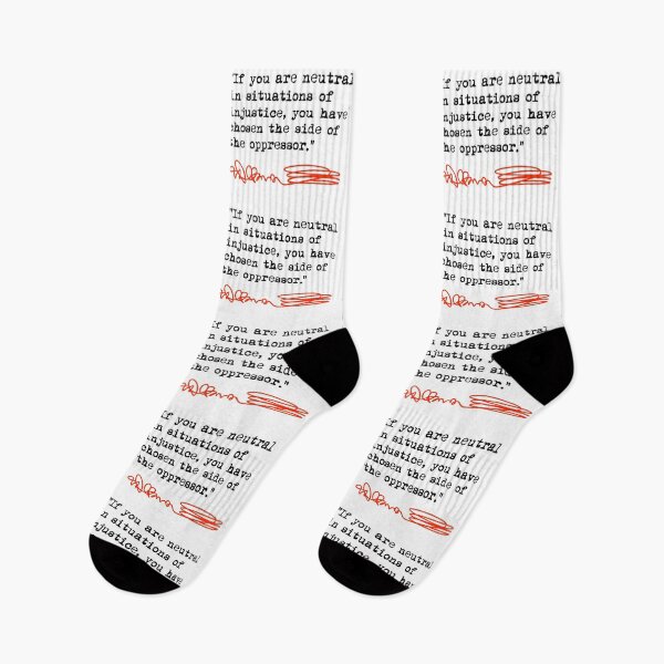 Item preview, Desmond Tutu - If You Are Neutral in Situations of Injustice (black red) designed and sold by Thelittlelord.