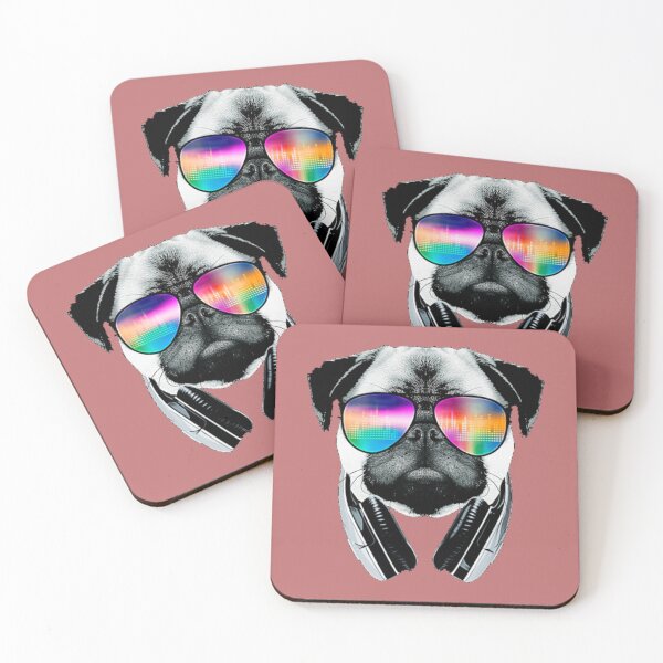 Item preview, Pug in headphones   designed and sold by SteadyGoBundle.