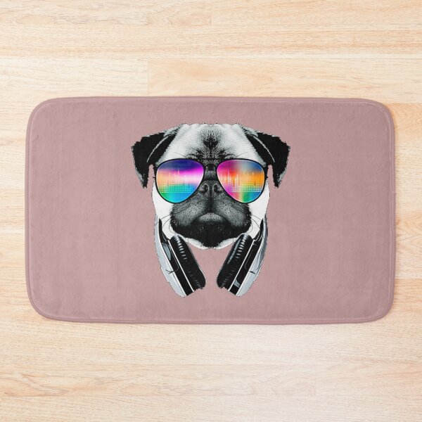 Item preview, Pug in headphones   designed and sold by SteadyGoBundle.