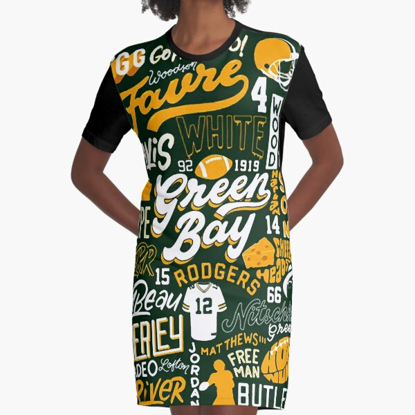 Wisconsin Green Bay Packers Cheesehead Graphic T-Shirt Dress for Sale by  Maren Misner