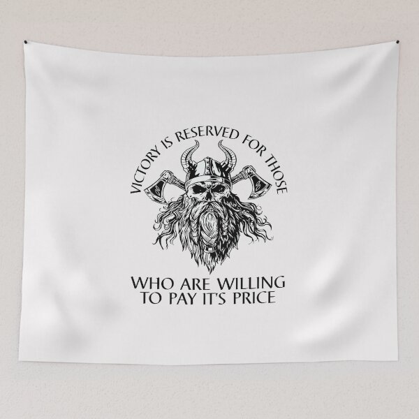 Item preview, Victory is reserved for those who are willing to pay it's price, Viking warrior skull design designed and sold by Auntieck.