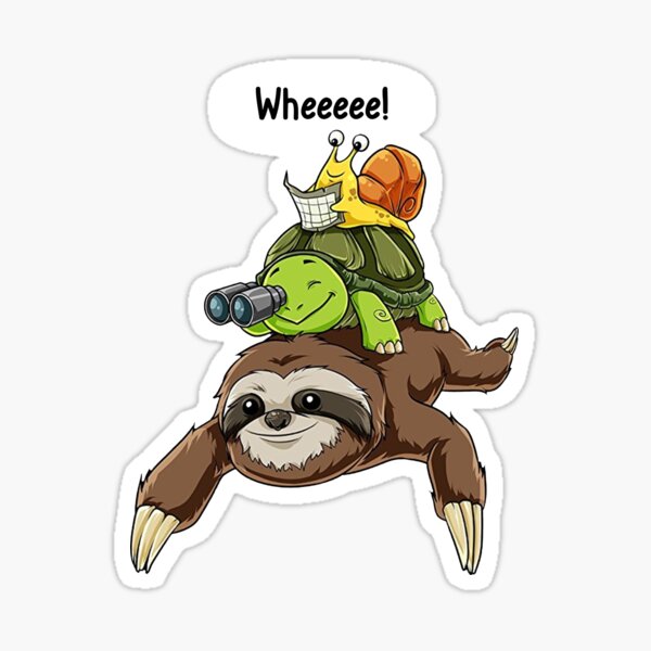 The Family Of Sloth Turtle And Snail Sticker for Sale by BeanxMax