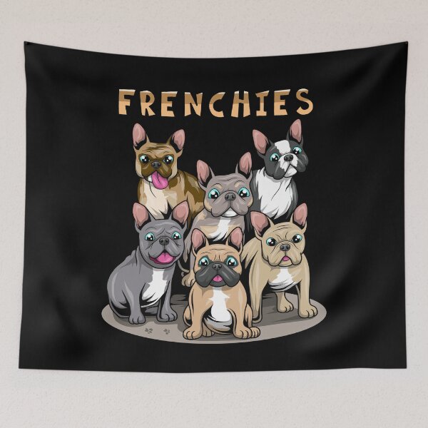Item preview, Frenchies Group of Dogs French Bulldogs Drawing designed and sold by tncgifts.