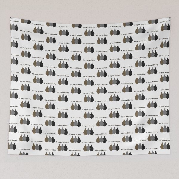 Item preview, It is your birthday with black grey and brown deflating balloons. designed and sold by LawsonFabrics.