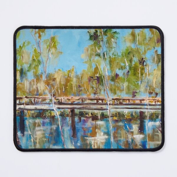 Item preview, Old Trestle Bridge across Goulburn in Seymour VIC  designed and sold by Margaret Watkins.