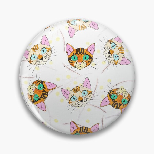 Item preview, Snow Mink Brown Spotted Bengal Cat Faces Wattle B/G designed and sold by KarenWillshaw.
