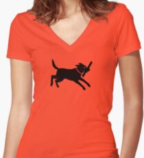 Happy Lab Women's Fitted V-Neck T-Shirt