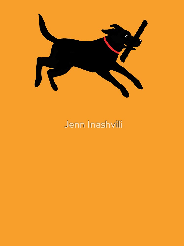 "Happy Black Lab Running Cute Labrador Retriever" Tshirt by