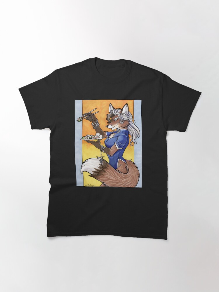 Thumbnail 3 of 7, Classic T-Shirt, Sushi Fox designed and sold by cybercat.