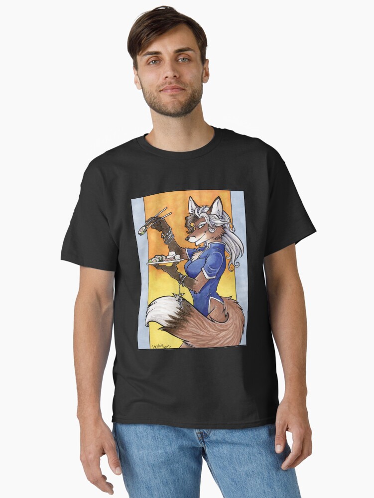 Thumbnail 2 of 7, Classic T-Shirt, Sushi Fox designed and sold by cybercat.