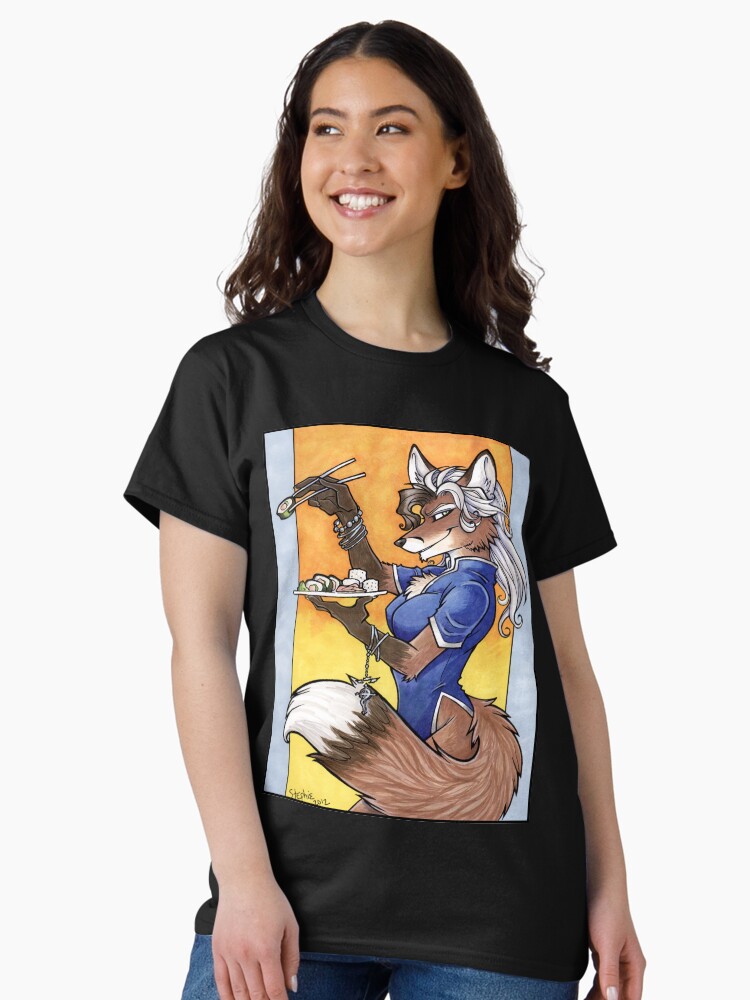 Thumbnail 1 of 7, Classic T-Shirt, Sushi Fox designed and sold by cybercat.