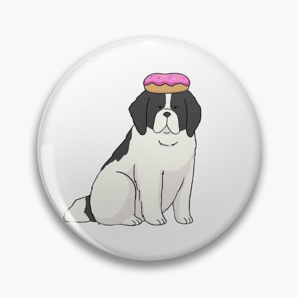 Item preview, newfoundland dog with donut hat designed and sold by Ashleysnook.