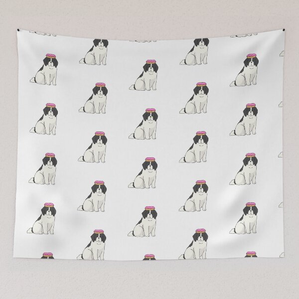 Item preview, newfoundland dog with donut hat designed and sold by Ashleysnook.