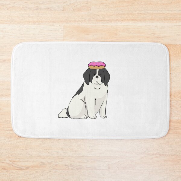 Item preview, newfoundland dog with donut hat designed and sold by Ashleysnook.