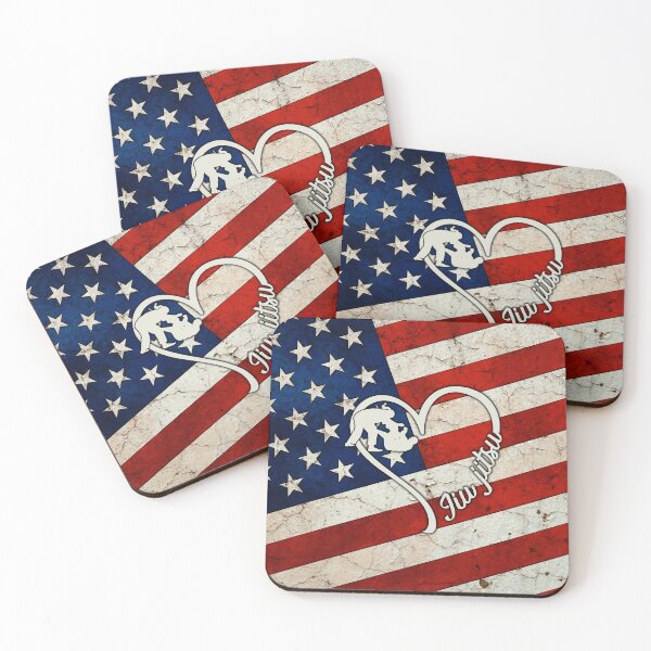 Item preview, Full American Flag Heart Jiu Jitsu designed and sold by SweetTea4U.