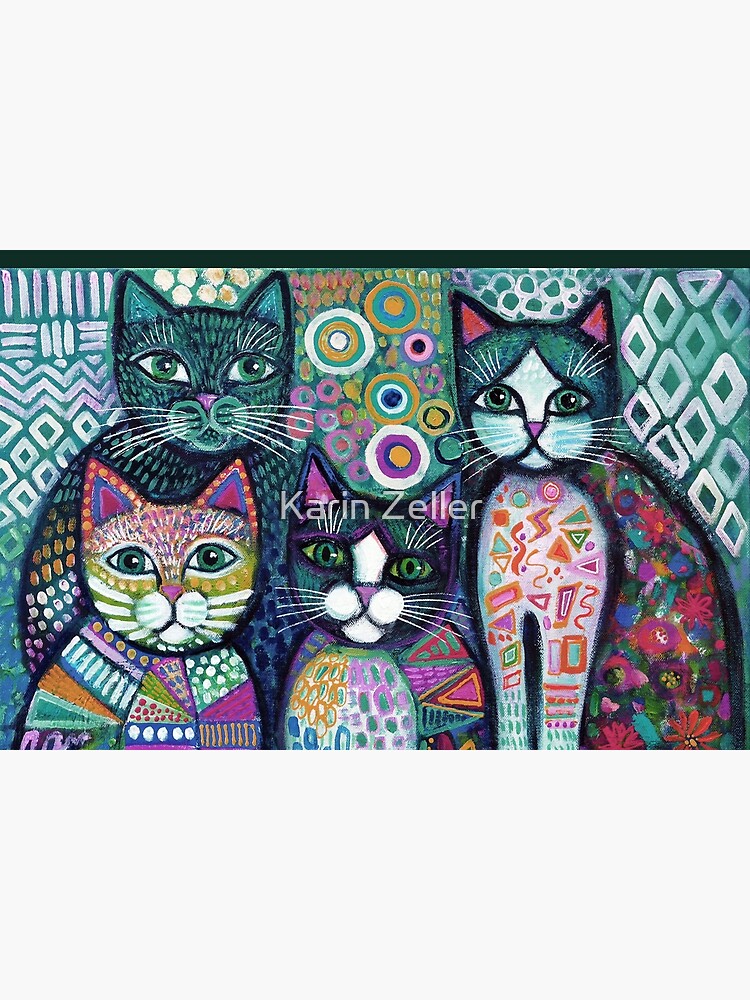 Artwork view, Quirky Cats designed and sold by Karin Zeller