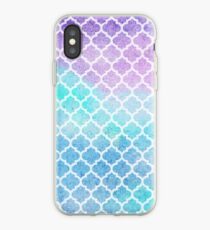 Faded gentle azure moroccan tiles iPhone Case