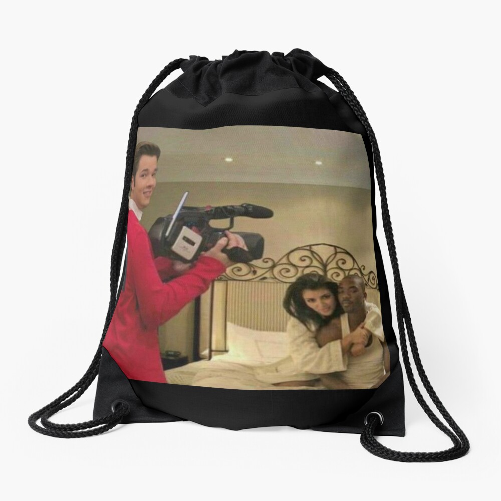 Freddie Benson from ICarly filming Kim Kardashian and Ray J Tape Meme |  Drawstring Bag