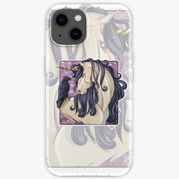 Gothic Unicorn and Raven iPhone Case iPhone Soft Case
