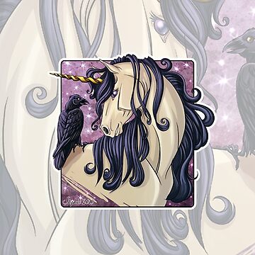 Artwork thumbnail, Gothic Unicorn and Raven iPhone Case by cybercat
