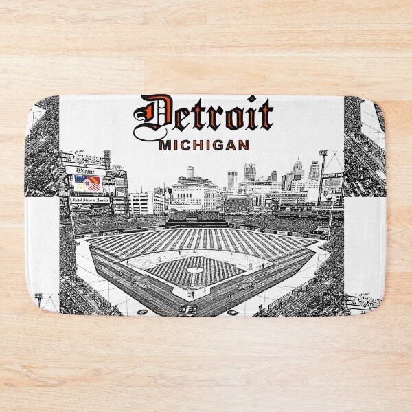 Item preview, Detroit, Michigan - Detroit Flag - Detroit Skyline from Ballpark (B) designed and sold by leemcnut.