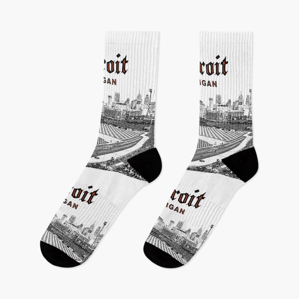Item preview, Detroit, Michigan - Detroit Flag - Detroit Skyline from Ballpark (B) designed and sold by leemcnut.