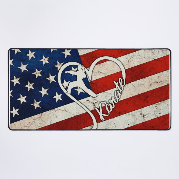 Item preview, Full American Flag Heart Karate designed and sold by SweetTea4U.