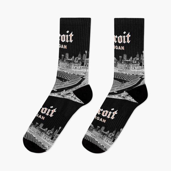 Item preview, Detroit, Michigan - Detroit Flag - Detroit Skyline from Ballpark (W) designed and sold by leemcnut.