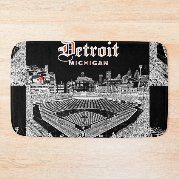 Item preview, Detroit, Michigan - Detroit Flag - Detroit Skyline from Ballpark (W) designed and sold by leemcnut.