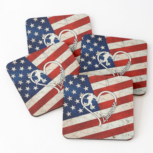Item preview, Full American Flag Heart Lacrosse designed and sold by SweetTea4U.