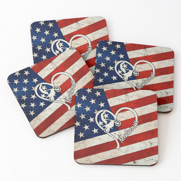 Item preview, Full American Flag Heart Motocross designed and sold by SweetTea4U.