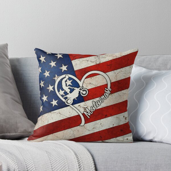 Item preview, Full American Flag Heart Motocross designed and sold by SweetTea4U.