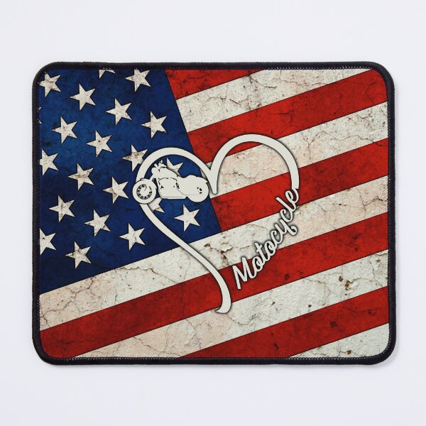 Item preview, Full American Flag Heart Motorcycle designed and sold by SweetTea4U.