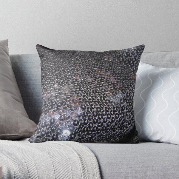 Black Glitter Throw Pillow