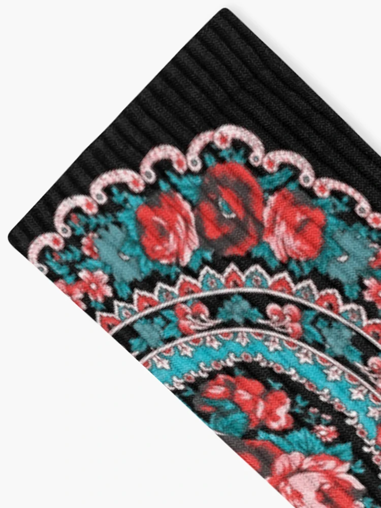 Thumbnail 2 of 5, Socks, Ukrainian Roses pattern designed and sold by patternme.