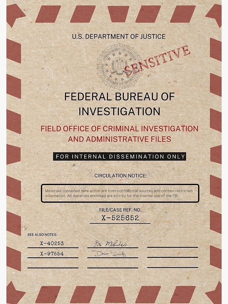 Fox Mulder Dossier Fbi Id Badge Wallet 