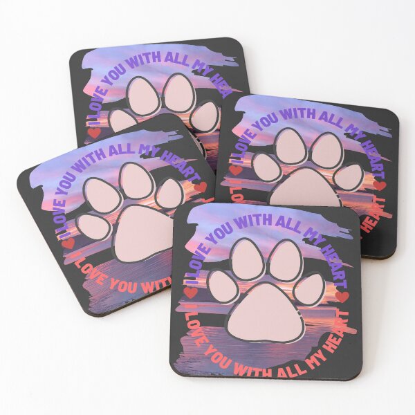 Item preview, Sunset Dog Paw Print - I Love You With All My Heart designed and sold by Reelippy.