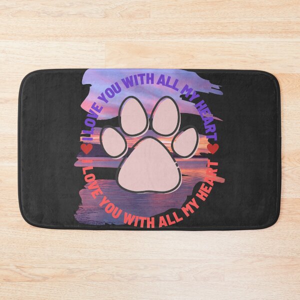 Item preview, Sunset Dog Paw Print - I Love You With All My Heart designed and sold by Reelippy.