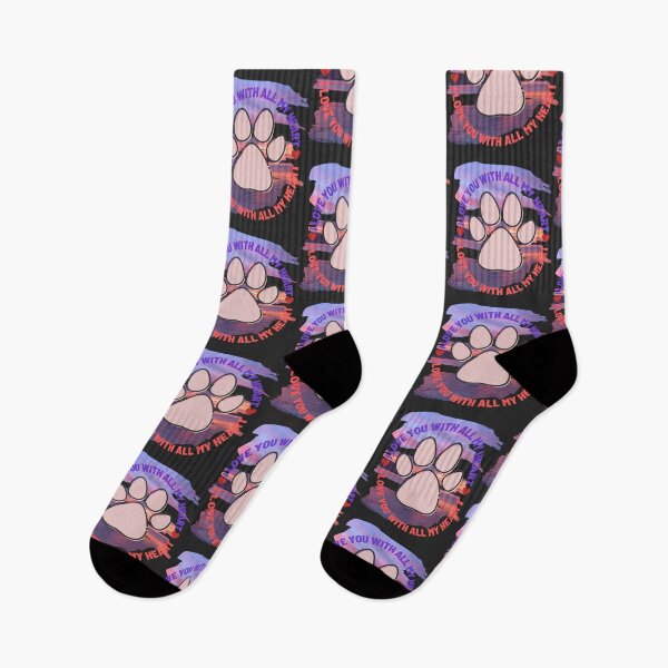 Item preview, Sunset Dog Paw Print - I Love You With All My Heart designed and sold by Reelippy.