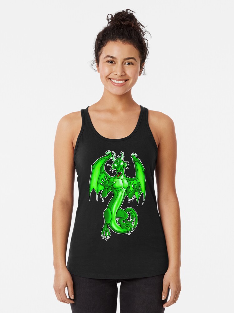 Thumbnail 1 of 3, Racerback Tank Top, Green Dragon designed and sold by cybercat.