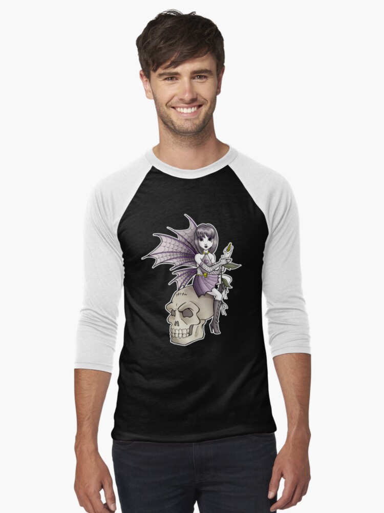 Thumbnail 1 of 3, Baseball ¾ Sleeve T-Shirt, Goth Fairy designed and sold by cybercat.