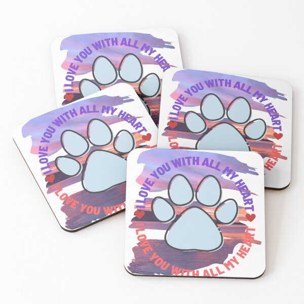 Item preview, Sunset Dog Paw Print - I Love You With All My Heart designed and sold by Reelippy.
