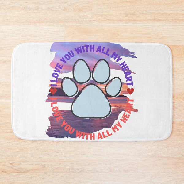Item preview, Sunset Dog Paw Print - I Love You With All My Heart designed and sold by Reelippy.