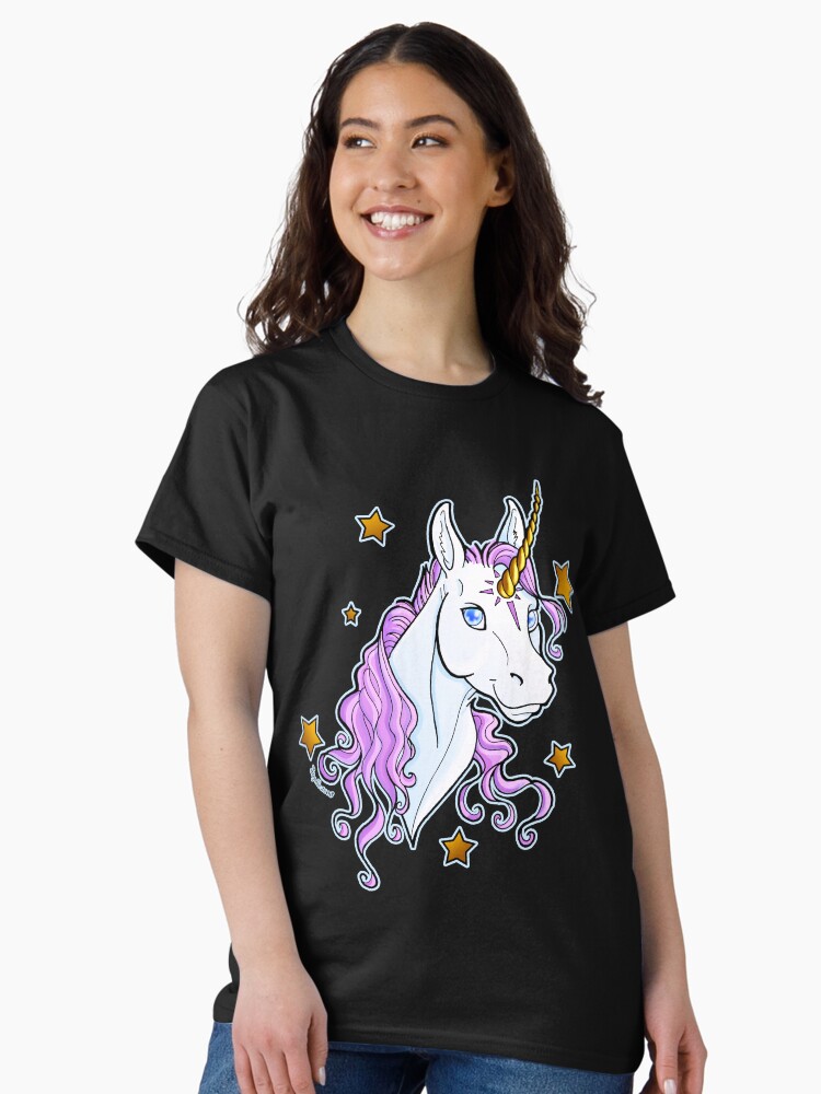 Thumbnail 1 of 7, Classic T-Shirt, Unicorn Star designed and sold by cybercat.