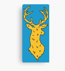orange on blue deer Canvas Print